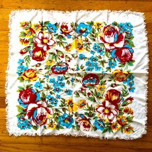 Vintage 50’s silk floral scarf